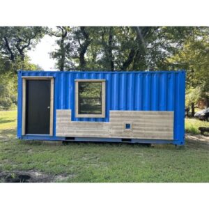 Prachtige blauw-nieuwe huiscontainer